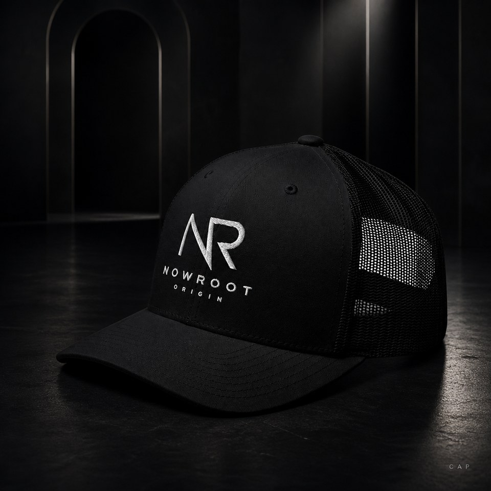 Black NOWROOT cap product preview