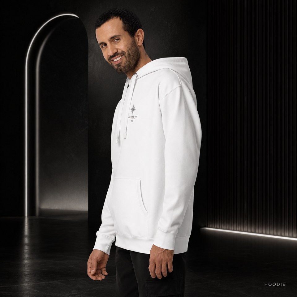 NOWROOT white hoodie lookbook preview